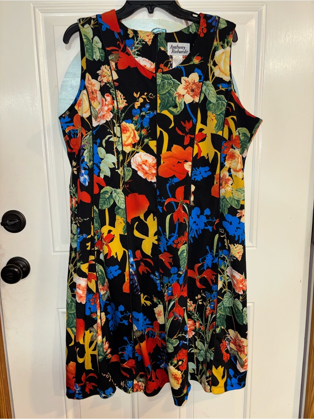 Anthony Richards Black Floral Sleeveless A-Line Dress - Multi